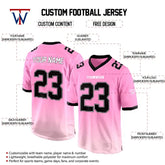 Custom Pink-Black Gradient Authentic Football Jersey